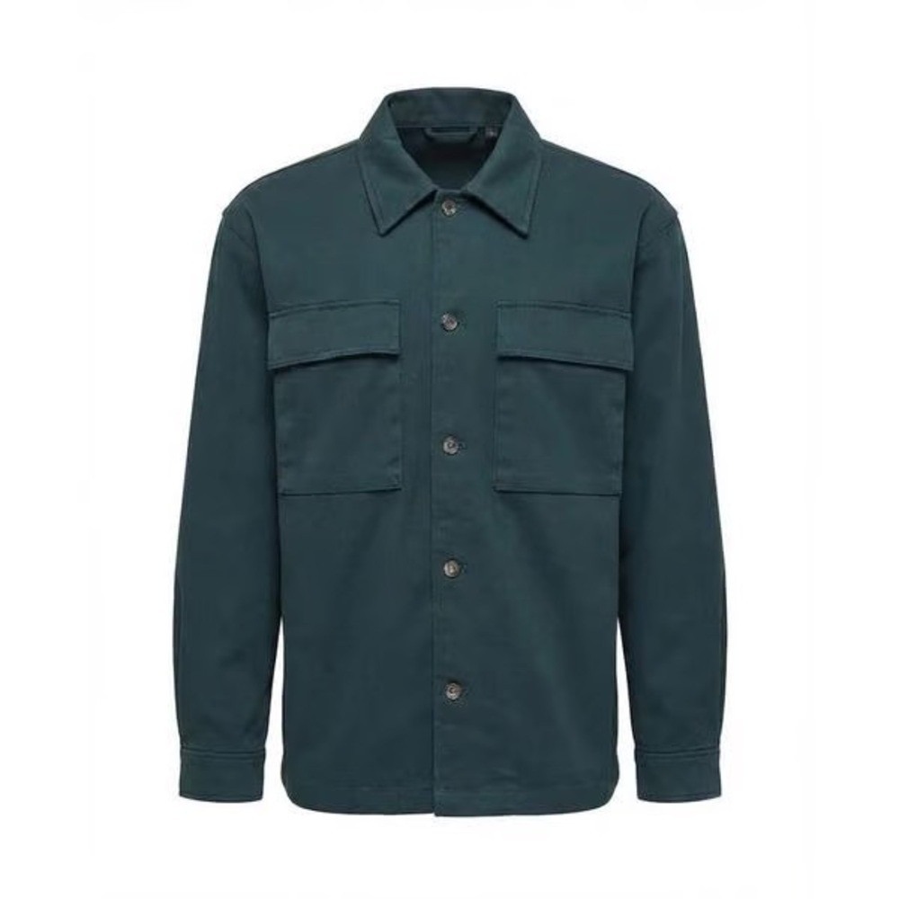 Mode of One Mens Deep Malachite Green Twill Utility Shacket XXL 100188085MN
